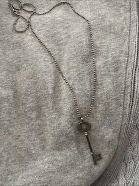 Silver Key Pendant Necklace - Classic Ball Chain